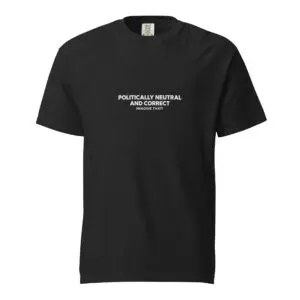 Black Porsche Design t-shirt with white text logo on the chest.