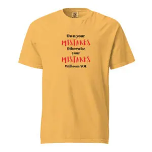 Yellow T-shirt with red text about Indians.