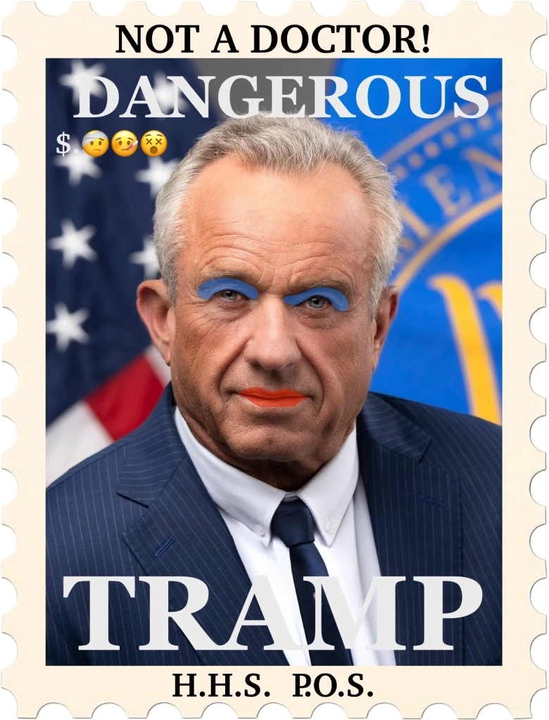 A man with intense blue eyes, serious expression, and a suit, against a backdrop with flags.